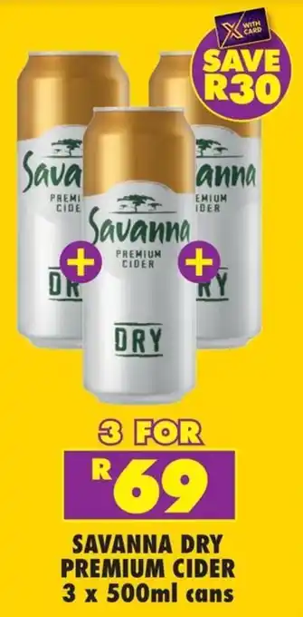 Savanna dry premium cider cans