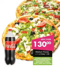 Save Medium Pizzas + Coke offer