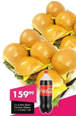 Save Mini Beef/ Chicken Sliders + Coke offer