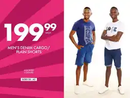 Save Men's denim cargo/ plain shorts offer