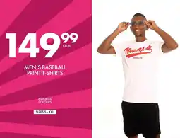 Save Men's baseball print t-shirts offer