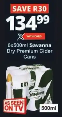 Checkers Savanna Dry Premium Cider Cans offer