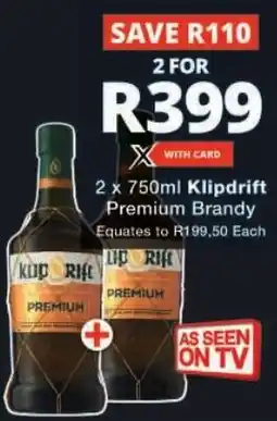 Checkers Klipdrift Premium Brandy offer
