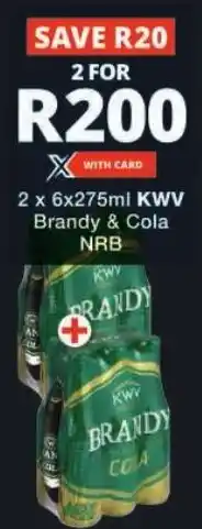 Checkers KWV Brandy & Cola NRB offer