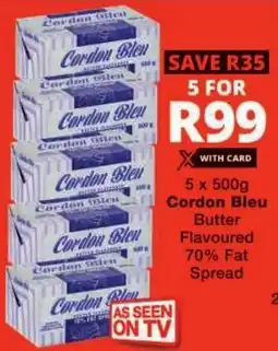 Checkers Cordon Bleu Butter Flavoured 70% Fat Spread offer