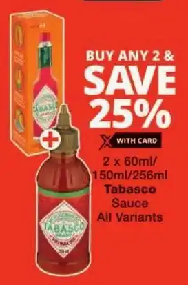 Checkers Tabasco Sauce All Variants offer