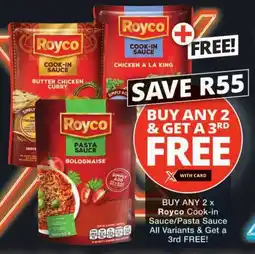 Checkers Royco Cook-in Sauce/ Pasta Sauce All Variants offer