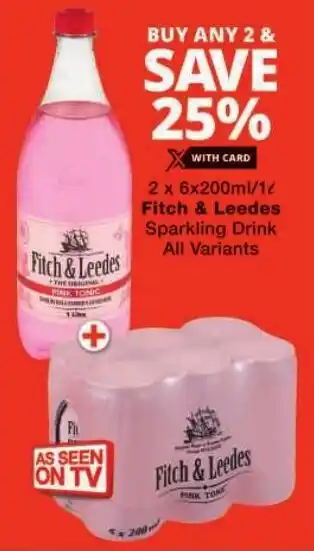 Checkers Fitch & Leedes Sparkling Drink All Variants offer