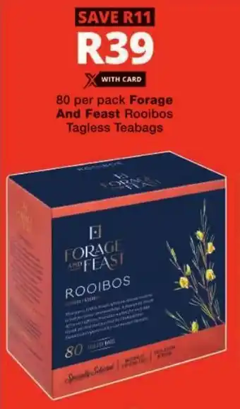 Checkers Forage And Feast Rooibos Tagless Teabags offer