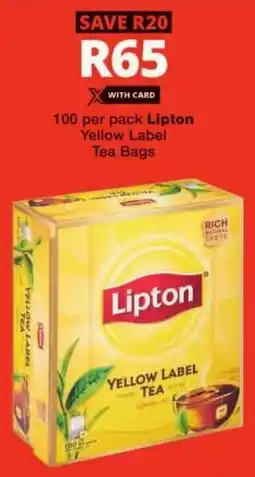 Checkers Lipton Yellow Label Tea Bags offer