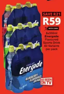 Checkers Energade Flavoured Sports Drink All Variants offer
