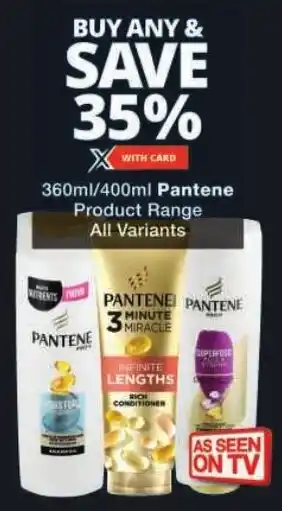 Checkers Pantene Product Range All Variants offer