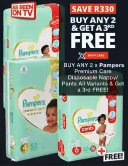 Checkers Pampers Premium Care Disposable Nappy/ Pants All Variants offer