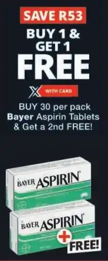 Checkers Bayer Aspirin Tablets offer