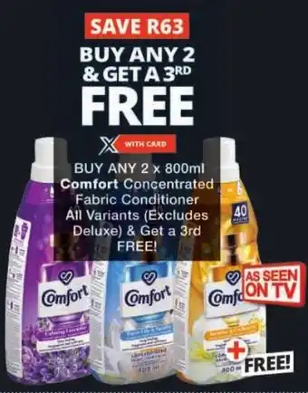 Checkers Comfort Concentrated Fabric Conditioner All Variants offer