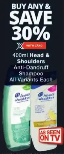 Checkers Head & Shoulders Anti-Dandruff Shampoo All Variants offer