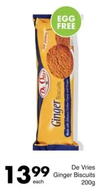 Save De Vries Ginger Biscuits offer