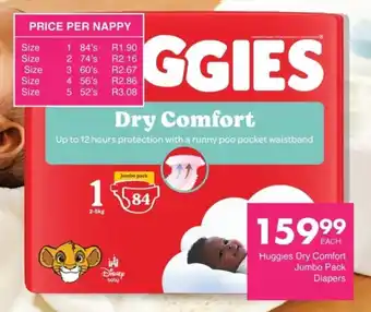 Save Huggies Dry Comfort Jumbo Pack Diapers offer
