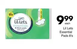 Save Lil Lets Essential Pads offer