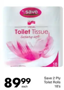 Save Save 2 Ply Toilet Rolls offer