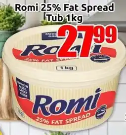 Three Star Cash and Carry Romi 25% Fat Spread Tub offer