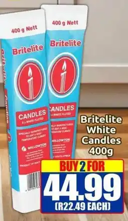 Three Star Cash and Carry Britelite White Candles offer