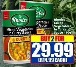 Three Star Cash and Carry Rhodes Mixed Vegetables In Curry Sauce offer