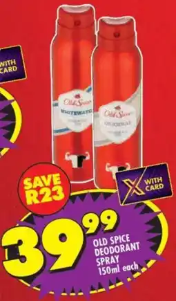 Shoprite Old spice deodorant spray offer