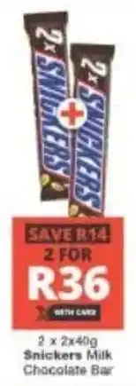 Checkers Snickers Milk Chocolate Bar offer