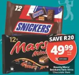 Checkers Bounty/ Mars/ Snickers/ Twix Minis Chocolate Bars offer