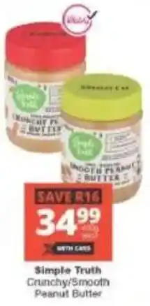 Checkers Simple Truth Crunchy/ Smooth Peanut Butter offer
