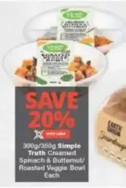 Checkers Simple Truth Creamed Spinach & Butternut Roasted Veggie Bowl offer