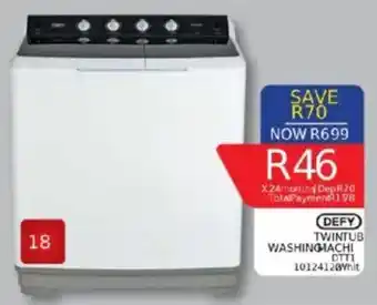 Defy twin tub washing machine