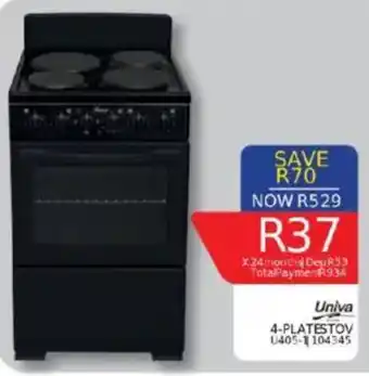 Furnmart Univa 4-plate stove offer