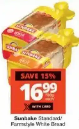 Checkers Sunbake Standard/ Farmstyle White Bread offer