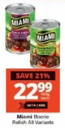 Checkers Miami Boerie Relish All Variants offer