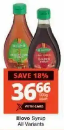 Checkers Illovo Syrup All Variants offer