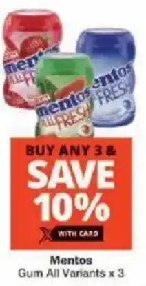 Checkers Mentos Gum All Variants offer