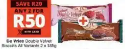 Checkers De Vries Double Velvet Biscuits All Variants offer
