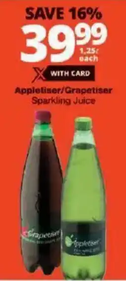 Checkers Appletiser/ Grapetiser Sparkling Juice offer