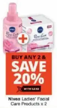 Checkers Nivea Ladies' Facial Care Products offer