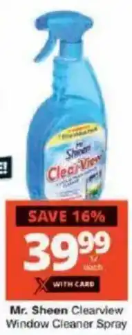 Checkers Mr. Sheen Clearview Window Cleaner Spray offer