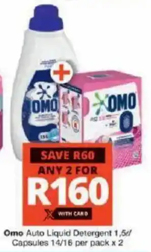 Checkers Omo Auto Liquid Detergent/ Capsules offer