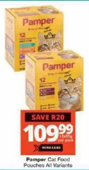 Checkers Pamper Cat Food Pouches All Variants offer