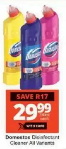 Checkers Domestos Disinfectant Cleaner All Variants offer