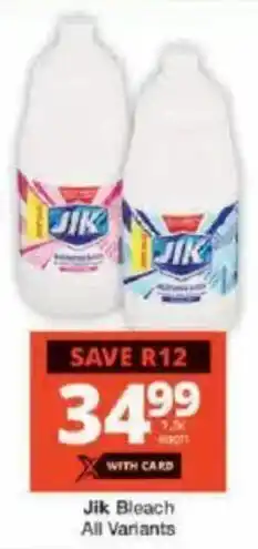 Checkers Jik Bleach All Variants offer