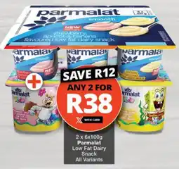 Checkers Hyper Parmalat Low Fat Dairy Snack All Variants offer