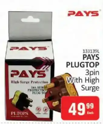 KitKat Cash and Carry Pays Plugtop 3pin With High Surge offer