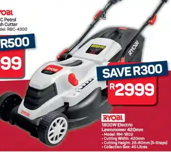 Pick n Pay Hypermarket RYOBI 1800W Electric Lawnmower offer