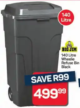 Pick n Pay Hypermarket BIG JIM Wheelie Refuse Bin Black offer